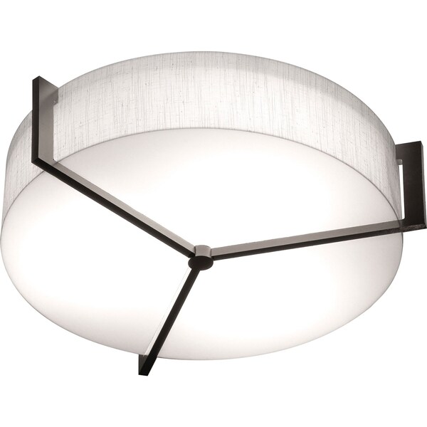 Apex 14" LED Ceiling - Espresso Finish - Linen White Shade